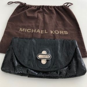 Michael Kors Black Snakeskin Clutch